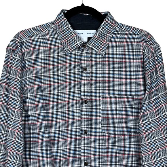 Old Navy Menswear Plaid Flannel Shirt Men’s Medium 100% Cotton - Picture 3 of 13